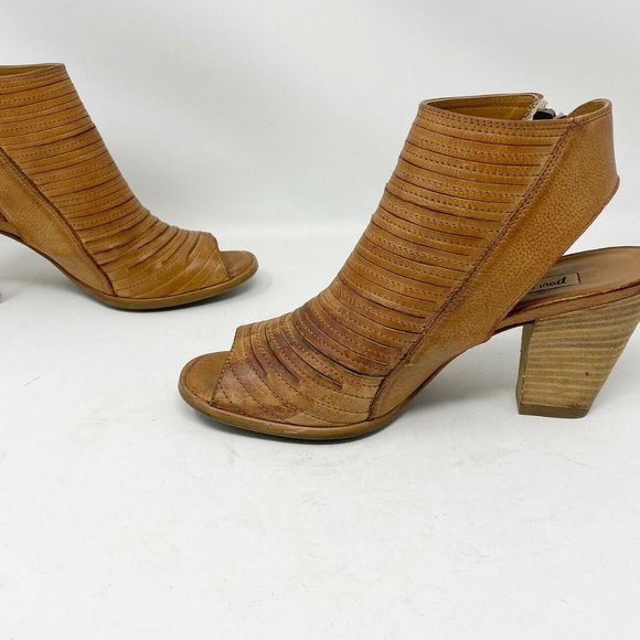 Paul Green Cayanne Leather Cut Out Booties US 7 Brown Peep Toe UK 4.5 - Picture 10 of 10
